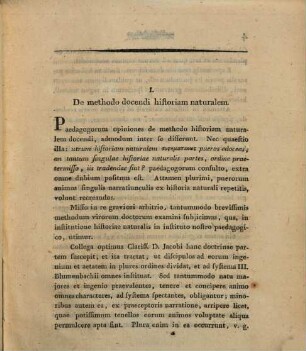 De methodo historiam naturalem et geographica pueros docendi Prolusio