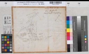 Borgholzhausen (Borgholzhausen) Teilung der Haßheide (Entwurf) (1777) o.M. (1 : 3500) 26,5 x 31 Zeichnung (Reinhold) Spez.Verz. Markenkarten X Nr. 28