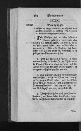 LXXXI. Bedingungen