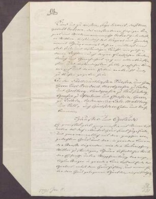 Margareth Beckerin, Witwe des Wildenmannwirts Becker, verkauft an Markgraf Carl Friedrich von Baden ein Haus zu Pforzheim um 5.000 fl.