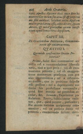 Caput XII. De Orationibus Petitoriis, Commendatoriis & exhortatoriis.