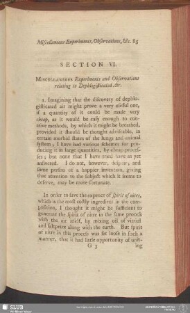 Section VI. Miscellaneous Experiments and Observations relating to Dephlogisticated Air