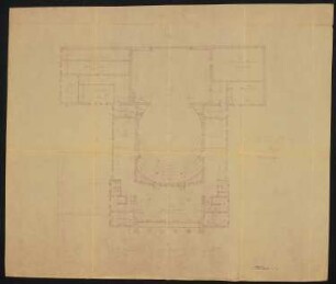 Städtische Bühne, Hildesheim Wiederaufbau: Grundriss 1. Rang 1:100