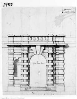 Rom, Quattro Fontane, Palazzo Mattei-Massimi-Albani-Del Drago, Aufriss eines Portals