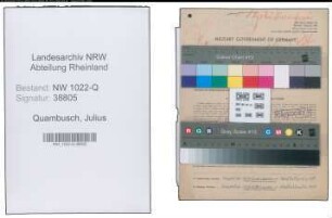Entnazifizierung Julius Quambusch , geb. 27.02.1895 ()