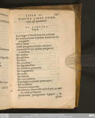 Capita Libri Undecimi, & appendices.