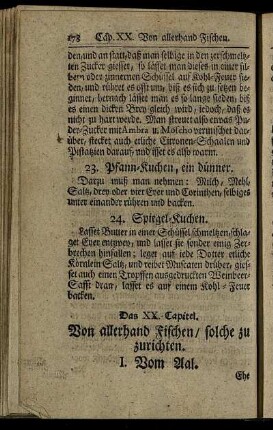 Das XX. Capitel. Von allerhand Fischen / solche zu zurichten.
