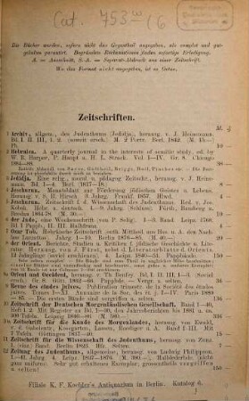 Katalog : Filiale K. F. Koehler's Antiquarium in Berlin. [Umschlagt.], 6