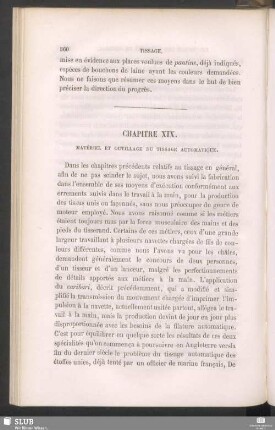 Chapitre XIX. Matériel et outillage du tissage automatique
