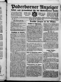 Paderborner Anzeiger : Lokal- und Heimatzeitung für das gesamte Paderborner Land : Tageszeitung für Jedermann : Publikationsorgan vieler Behörden