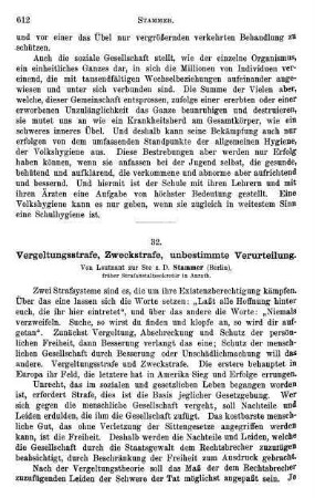 612-623, Vergeltungsstrafe, Zweckstrafe, unbestimmte Verurteilung