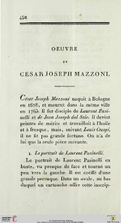 Oeuvre de Cesar Joseph Mazzoni