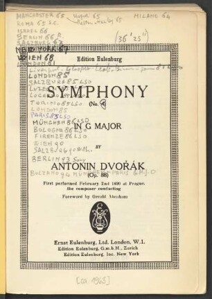 Symphony No. 4 : in G major : (op. 88)