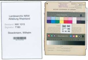Entnazifizierung Wilhelm Stoeckmann , geb. 31.07.1902 (Haendler)
