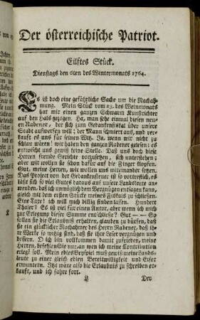 Eilftes Stück. - Funfzehntes Stück.