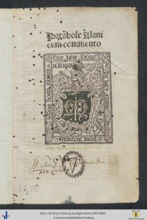 Parabole Alani : cum commento