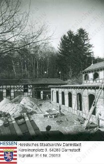 Bad Salzhausen, Badehaus / Aufbau des ehemaligen Badehauses 7 aus Bad Nauheim