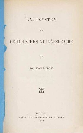 Lautsystem der griechischen Vulgärsprache