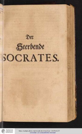 Der Sterbende SOCRATES.