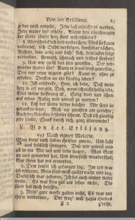 V. Von der Erlösung.