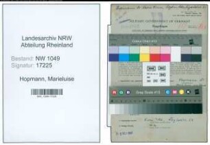 Entnazifizierung Marieluise Hopmann , geb. 05.06.1903 (Aerztin)