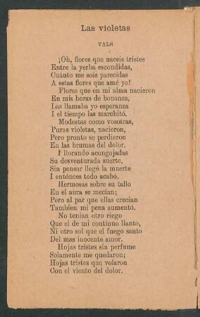 Las violetas : Vals