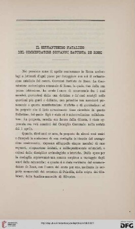 20: Il settantesimo natalizio del commendatore Giovanni Battista de Rossi