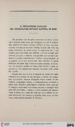 20: Il settantesimo natalizio del commendatore Giovanni Battista de Rossi