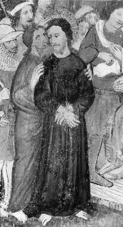 Christus vor Pilatus : Christus vor Pilatus. Fresko (um 1440) Detail. Glanegg-Sankt Gandolf, Pfarrkirche
