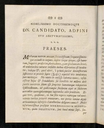 55a-55e, Nobilissimo Doctissimoqve Dn. Candidato, Adfini Svo Aestvmatissimo. S. P. D. Praeses.