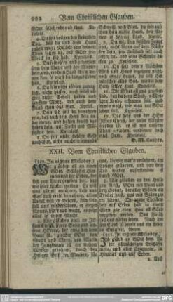 XXII. Vom Christlichen Glauben