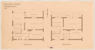 GAGFAH-Siedlung im Fischtalgrund, Berlin-Zehlendorf: Einfamilienhaus, Grundriss EG und OG 1:50 (von Inv.Nr. 3789)