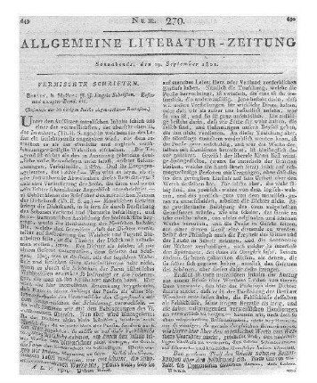 Engel, J. J.: Schriften etc. (Beschluß der im vorigen Stück abgebrochenen Recension.)