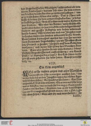 VIII. Ein klein augenblick