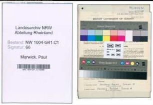 Entnazifizierung Paul Van Marwick , geb. 14.09.1922 (Wachtmeister)
