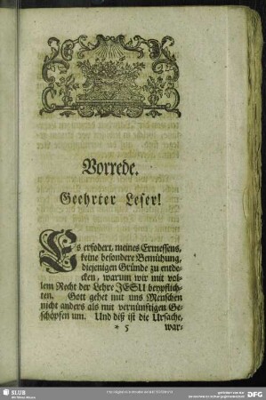 Vorrede. Geehrter Leser!
