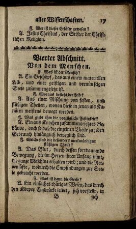 Vierter Abschnitt. Von dem Menschen