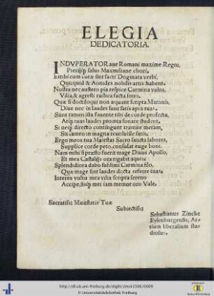Elegia Dedicatoria.