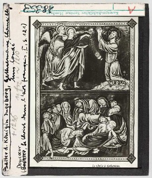 Psalter der Königin Ingeborg: Ölberg, Schlafende Apostel. Chantilly, Musée Condé