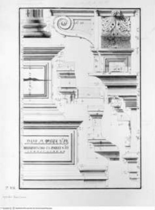Cappella Emiliana nell'isola di S. Michiele di Murano, e quella di S. Anna nell'isola della Grazia, misurate e disegnate da me Tommaso Temanza., Tafel VII: San Michele in Isola, Cappella Emiliana, Architekturdetails, Maßangaben