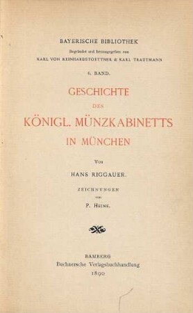 Geschichte des Königl. Münzkabinetts in München