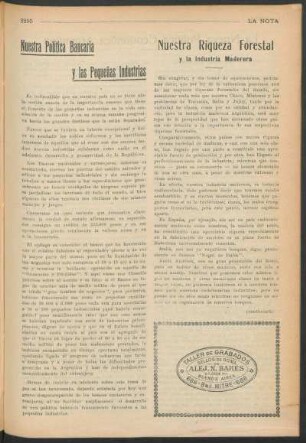 Nuestra riqueza forestal y la industria maderera