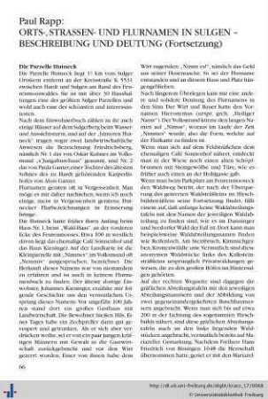 Orts-, Straßen- und Flurnamen in Sulgen – Beschreibung und Deutung (Fortsetzung).