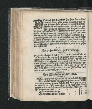 Titulus II. Vom Mittel und anderm Geläute.