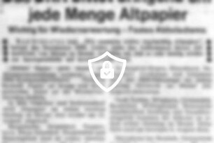 Das DRK bittet dringend um jede Menge Altpapier