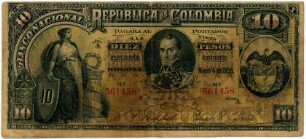 Geldschein, 10 Pesos, 4.3.1895