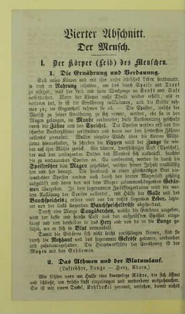 Vierter Abschnitt. Der Mensch