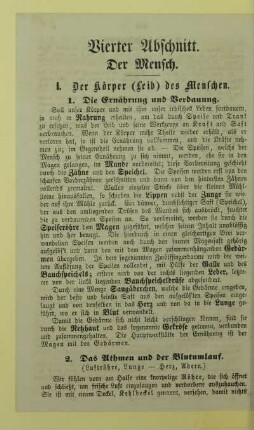 Vierter Abschnitt. Der Mensch