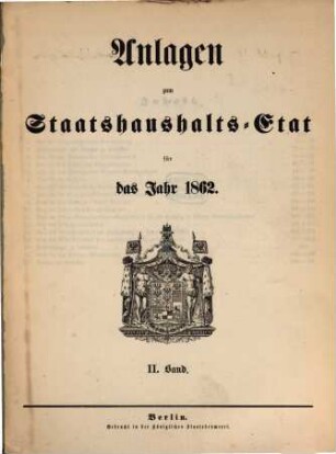 Staatshaushaltsplan : für d. Rechnungsjahr .... 1862,Anl.2
