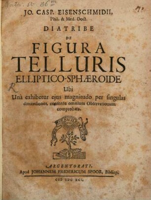 Diatribe de figura telluris elliptico-sphaeroide